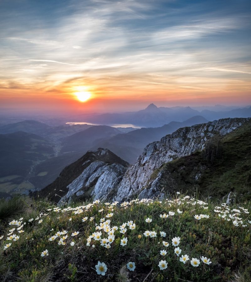 Scenic View of Mountains During Dawn